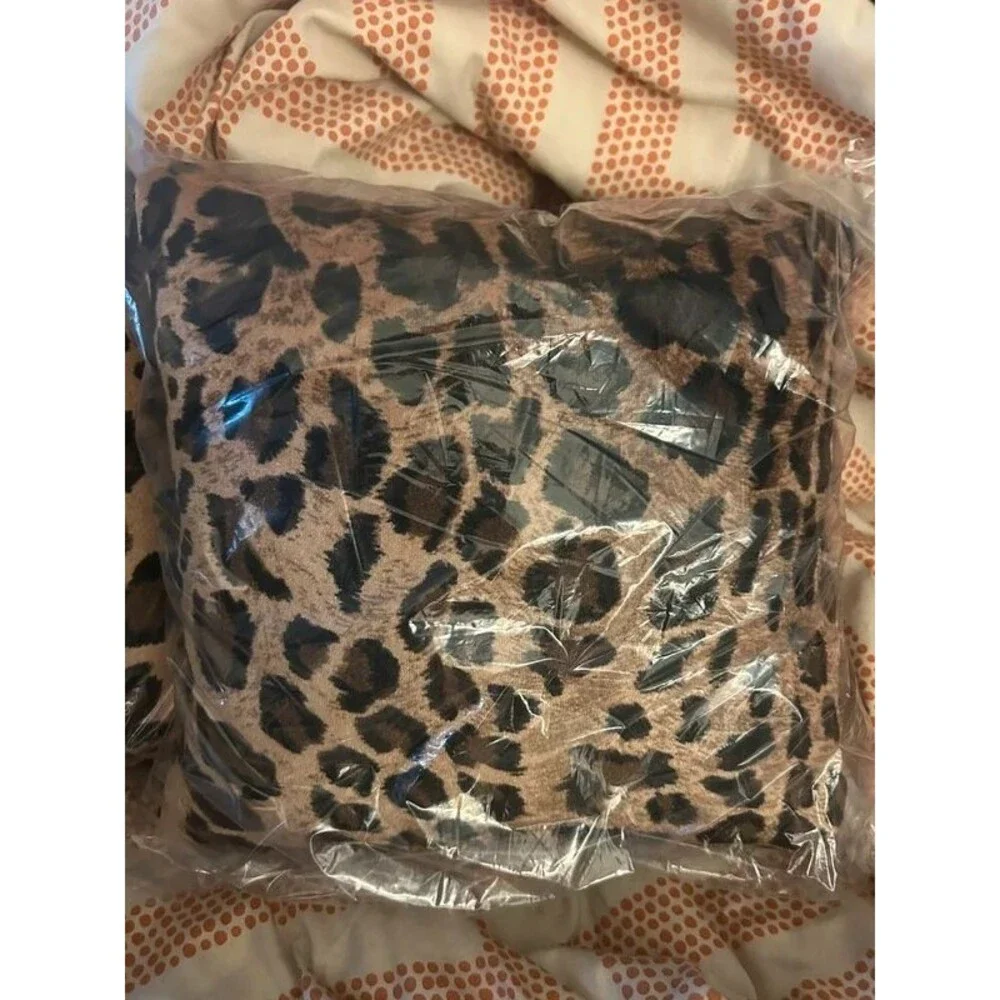 Leopard Print Square Decorative Throw Accent Size 10x10